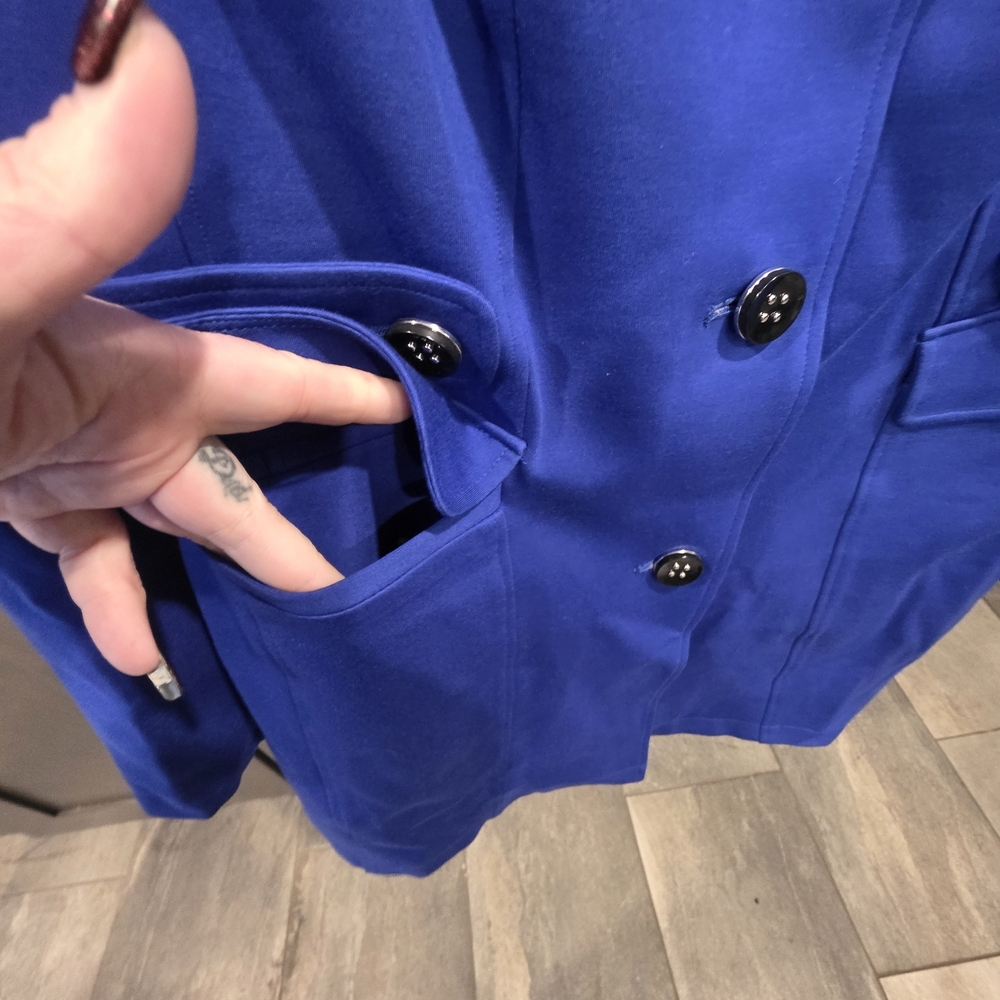 Chico's Royal Blue Trench Coat - Picture 5 of 9